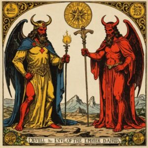 Combinação das cartas O Diabo e O Imperador como conselho do dia
