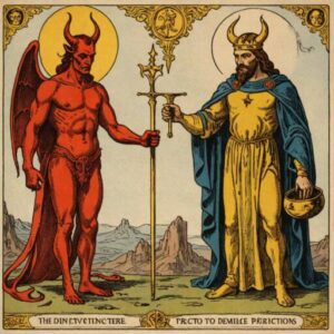 Combinação das cartas O Diabo e O Imperador sobre decisões difíceis