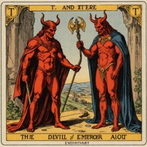 Combinação das cartas O Diabo e O Imperador sobre o futuro
