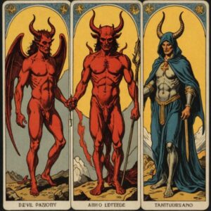 Combinação das cartas O Diabo e O Julgamento sobre o futuro