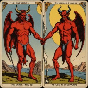 Combinação das cartas O Diabo e O Louco em relacionamentos