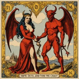 Combinação das cartas O Diabo e O Louco no amor