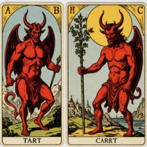 Combinação das cartas O Diabo e O Louco no trabalho