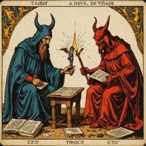 Combinação das cartas O Diabo e O Mago no trabalho
