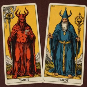 Combinação das cartas O Diabo e O Mago sobre decisões difíceis