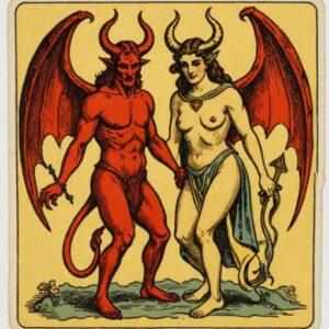 Combinação das cartas O Diabo e Os Enamorados como conselho do dia