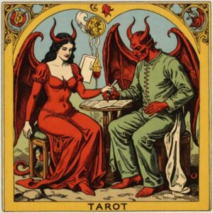 Combinação das cartas O Diabo e Os Enamorados no trabalho