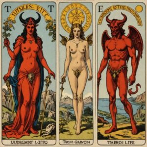 Combinação das cartas O Julgamento e O Diabo na vida espiritual