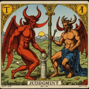 Combinação das cartas O Julgamento e O Diabo na vida financeira