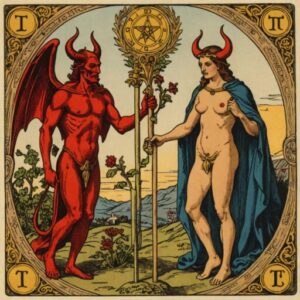 Combinação das cartas O Julgamento e O Diabo no amor