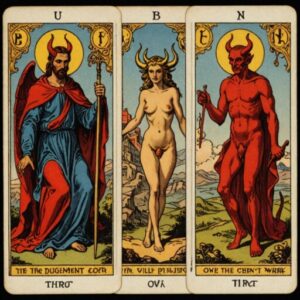 Combinação das cartas O Julgamento e O Diabo no trabalho