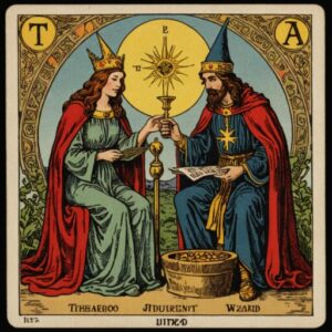 Combinação das cartas O Julgamento e O Mago no amor
