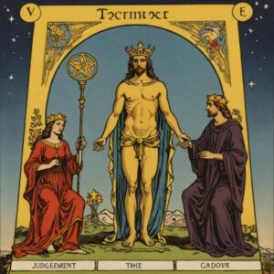 Combinação das cartas O Julgamento e O Mundo sobre o futuro