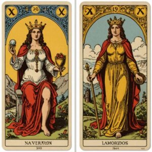 Combinação das cartas O Julgamento e Os Enamorados sobre o futuro