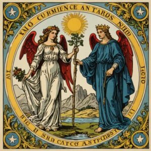 Combinação das cartas O Mundo e A Temperança em relacionamentos