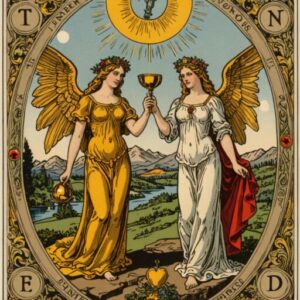 Combinação das cartas O Mundo e A Temperança no amor