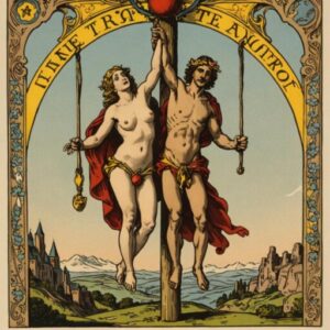 Combinação das cartas O Mundo e O Enforcado no amor
