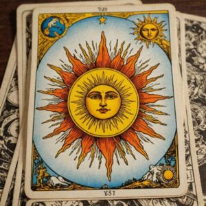 Combinação das cartas O Mundo e O Sol no trabalho