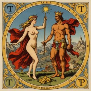 Combinação das cartas O Mundo e Os Enamorados sobre o futuro