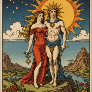 Combinação das cartas O Sol e A Justiça no amor