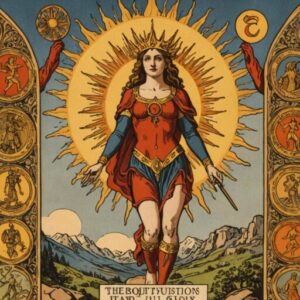 Combinação das cartas O Sol e A Justiça sobre decisões difíceis