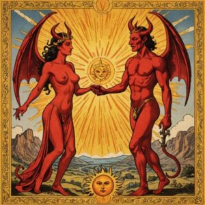 Combinação das cartas O Sol e O Diabo no amor