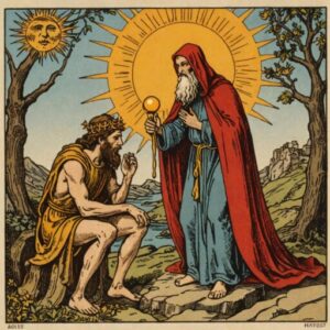 Combinação das cartas O Sol e O Eremita sobre decisões difíceis